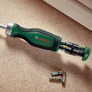 Викрутка з тріскачкою та 12 бітами Bosch (1600A02BX2)