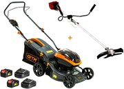 Акумуляторна газонокосарка GTM BLM42 + тример BC36/340BL (83905)