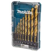 Набір свердел Makita по металу HSS-TiN 1-10мм (D-72849) 10 шт