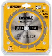 Диск пильний DeWALT CONSTRUCTION DT1948, 165х20 мм, 16z