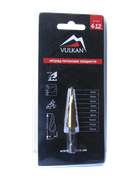 Свердло ступінчасте VULKAN HSS TiN (4-12мм, 9 ступенів) 17633