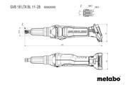 Акумуляторна прямошліфувальна машина Metabo GVB 18 LTX BL 11-28, без АКБ и ЗП (600826850)