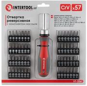 Викрутка реверсивного Intertool з комплектом насадок 57 од (VT-3361)