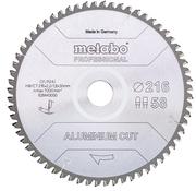 Пильний диск Metabo Aluminium cut HW/CT 216х2.2/1.8x30, Z58 FZ/TZ 5 град. (628443000)