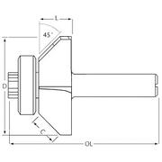 Фреза для обробки кромок з підшипниковою направляючою Т.С.Т. 45° 18 мм хвостовик 12 мм Makita P-79077