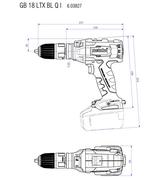 Акумуляторний шурупокрут Metabo GB 18 LTX BL Q I Каркас MetaLoc (603828840) (без акумулятора і ЗП)