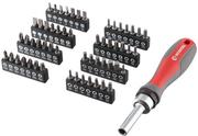 Викрутка реверсивного Intertool з комплектом насадок 57 од (VT-3361)