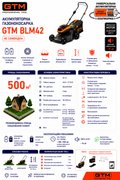 Газонокосарка акумуляторна GTM BLM42 несамохідна без АКБ і ЗП (BLM42_BARE TOOL) 83548
