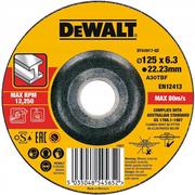 Диск шліфувальний DeWALT 125х6.3х22.23 мм, по металу, вигнутого профілю (DT43917)