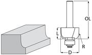 Фреза фігурна опукла з підшипником 22,2x12,7x55,6 мм Makita D-48614