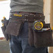 Пояс подвійний Stanley STST1-80113, для носіння інструментів, шкіряний ремінь з охопленням талії від 84 до 133 см