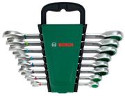Набір комбінованих ключів з тріскачкою Bosch 8 шт. (1600A027PS)