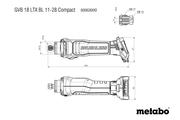 Акумуляторна прямошліфувальна машина Metabo GVB 18 LTX BL 11-28 Compact, без АКБ и ЗП (600828850)