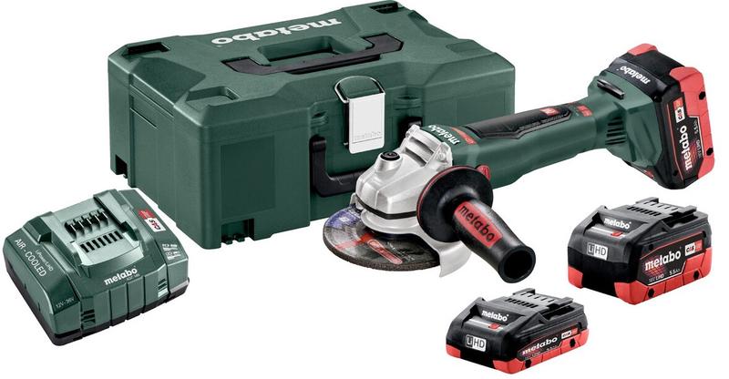 Кутова шліфувальна машина Metabo WB 18 LTX BL 125 Quick Set (2x LiHD 5.5Ah/1x LiHD 4.0Ah) (613077940)