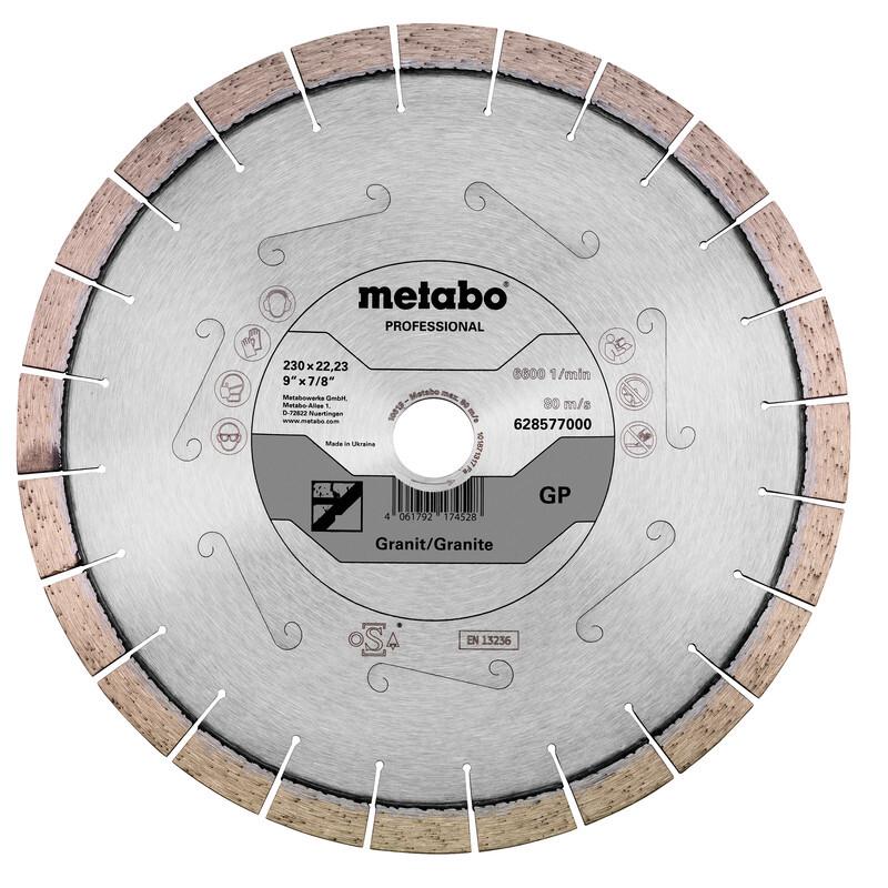 Алмазний відрізний диск 230x22,23mm, "GP", Granite "professional" Metabo 628577000
