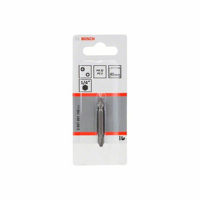 Біта двостороння Bosch Extra Hard PH2/PZ2, 45 мм (2607001743)