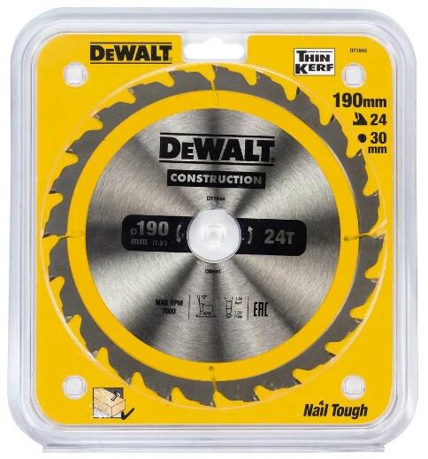 Диск пильний DeWALT CONSTRUCTION DT1944, 190х30 мм, 24z