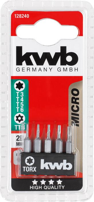 Набір мікробіт KWB Torx 5 шт T4/T5/T6/T7/T8 28 мм (128240)