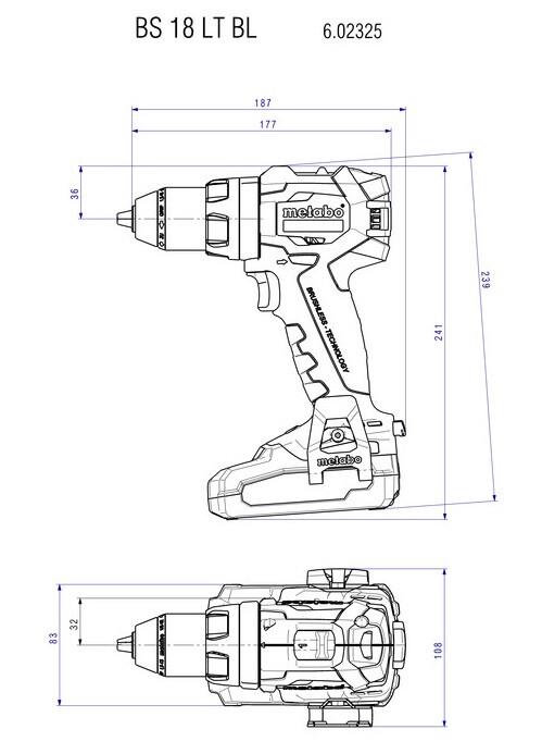 Акумуляторний шурупокрут Metabo BS 18 LT BL Set LiHD 3x4.0 Ah (602325940)