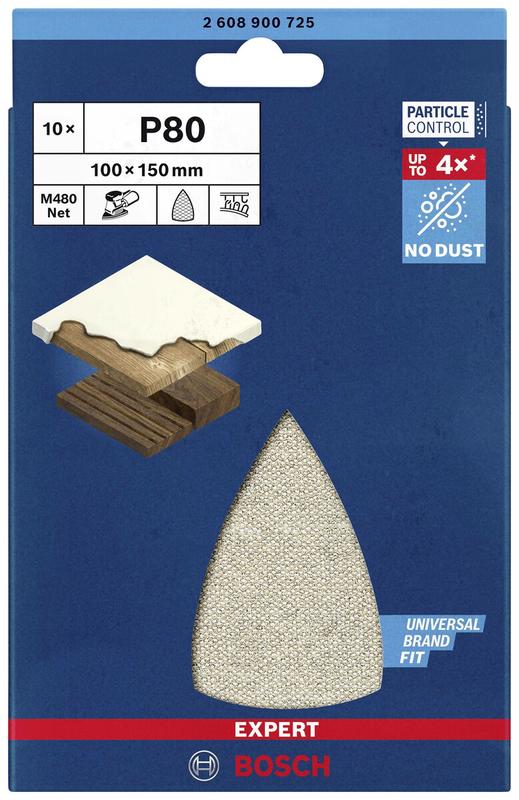Шліфувальна сітка Bosch М480, K80, 100x150 мм, 10 шт. (2608900725)