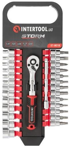 Набір головок Intertool STORM TORX PH HEX FD 1/4 "4х14 мм 28 од. Cr-V (ET-8018)