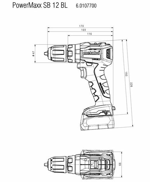 Акумуляторний ударний шурупокрут Metabo PowerMaxx SB 12 BL (601077500)