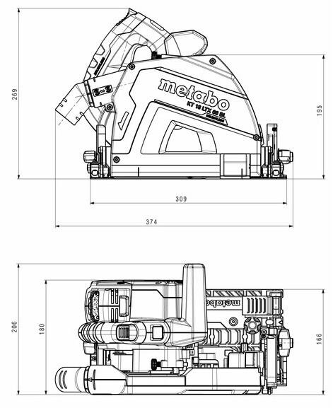 Акумуляторна погружная дискова пилка Metabo KT 18 LTX 66 BL АКБ, Set каркас, metaBOX (691172840)