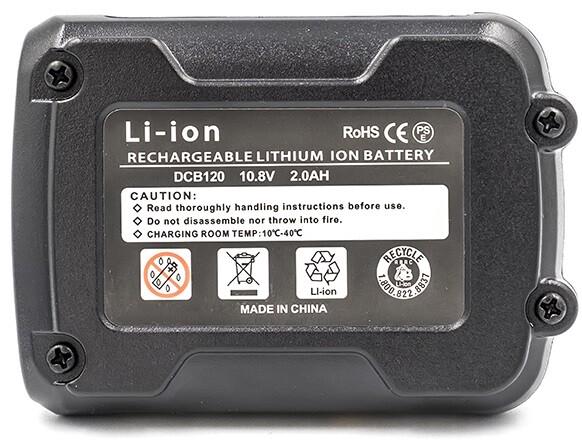 Акумулятор PowerPlant для шурупокрутів та електроінструментів DeWALT 10.8 V, 2 Ah, Li-ion (TB920624)