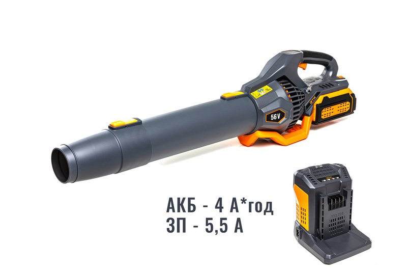 Повітродувка акумуляторна GTM AB56/1374BL KIT 56В, 1374 м3/год + АКБ 4 А*год і ЗП (AB56/1374BL-4Ah_KIT) 84086
