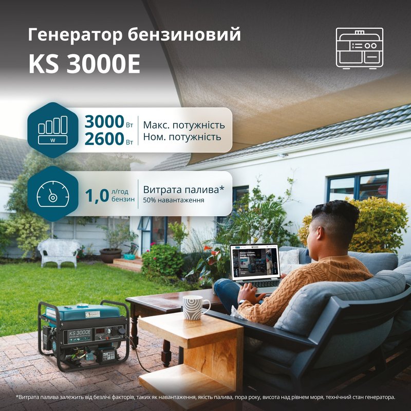 Бензиновий генератор «Könner & Söhnen» KS 3000E