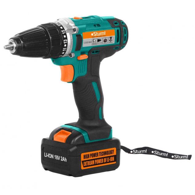 Дрель акумуляторна Li-Ion Sturm CD3218LB 18 В, 2 аккум.