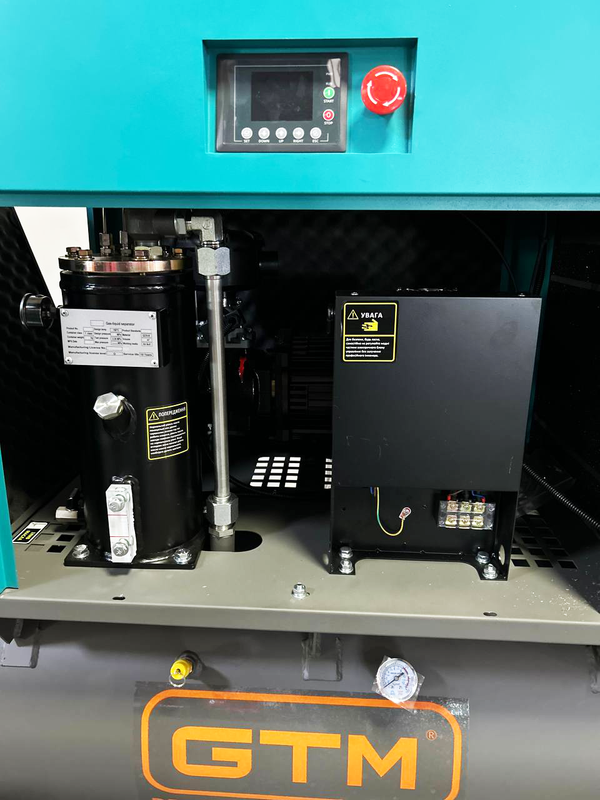 Гвинтовий повітряний компресор 200 л GTM DLG7.5V/inv масляний 380В/інвертор/кожух (DLG7.5V-INV Closed case) 25143
