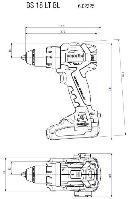 Акумуляторна дриль-шуруповерт Metabo BS 18 LT BL (602325860) без АКБ та ЗП