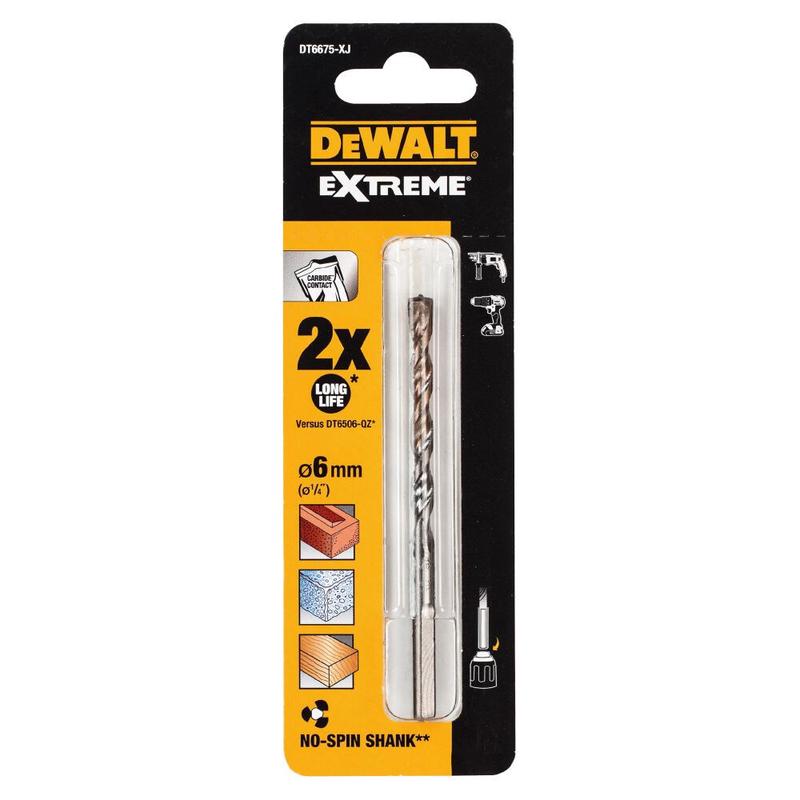 Свердло по бетону/цеглі/камню DEWALT EXTREME, D= 6 мм, L=150 мм, WL=100, 1 штука