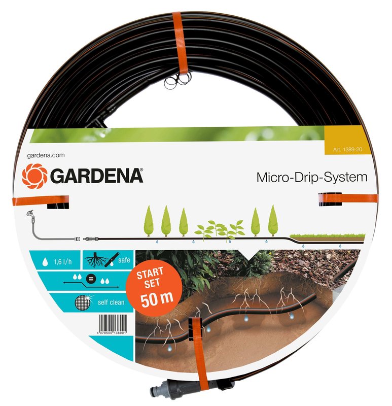 Комплект мікрокрапельного поливу Gardena Micro-Drip-System для підземної прокладки 13,7 мм 50 м (01389-20)