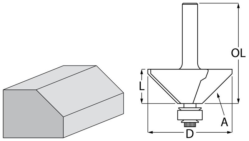 Фреза для зняття фасок з підшипником 31,8x13,5x55,1 мм Makita D-48686