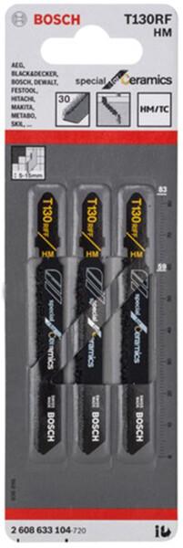 Пиляльні полотна для лобзика Bosch T 130 RF RIFF, 3 шт. (2608633104)