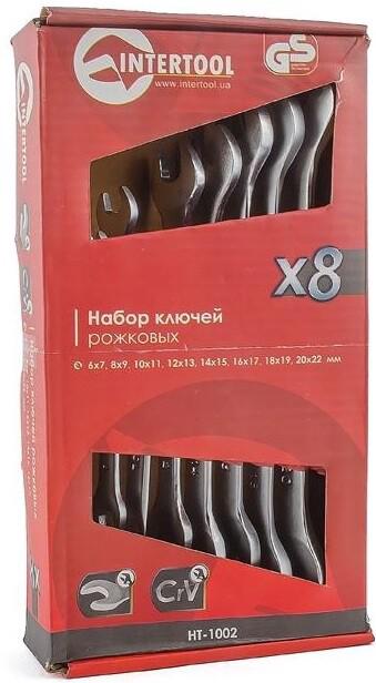 Набір комбінованих ключів Intertool 6х22 мм, 8 шт CrV (HT-1002)