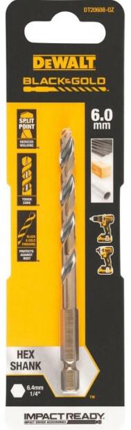 Свердло по металу DeWalt Extreme Impact Black Gold DT20608