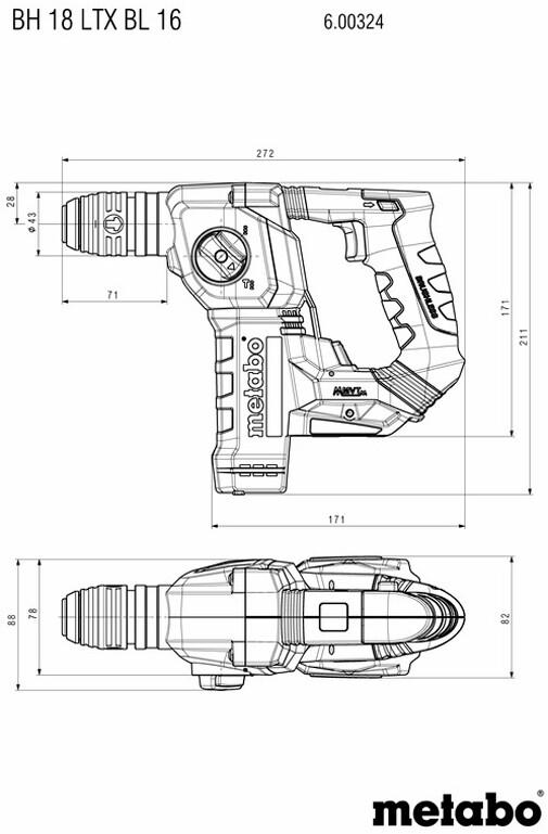 Акумуляторний перфоратор Metabo Set BH 18 LTX BL 16 (691198000)