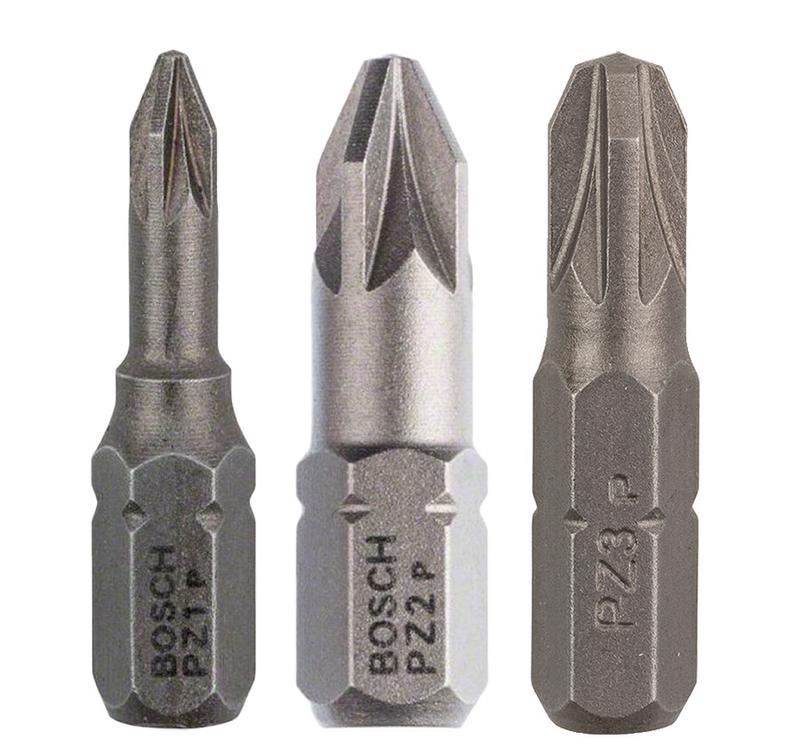 Біти Bosch 25мм PZ1/2/3 XH (2609255967) 3 шт