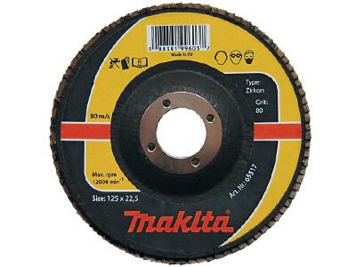 Пелюстковий шліфувальний диск Makita 150х22.23 К120 цирконій (P-65567)