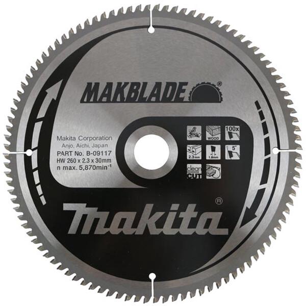 Пильний диск Makita MAKBlade 260 мм, 100 зубів (B-09117)