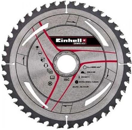 Пильний диск Einhell 210х30х1,8 мм, 40 зубців., По дереву (4311109)