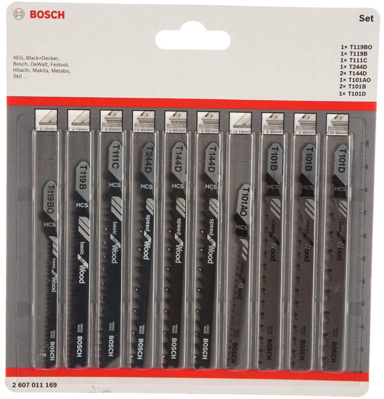 Набір пилок для лобзика Bosch Wood 10 шт. (2607011169)