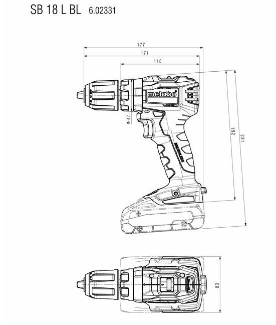 Акумуляторний ударний шурупокрут Metabo SB 18 L BL LiHD 2x4.0 (602331800)