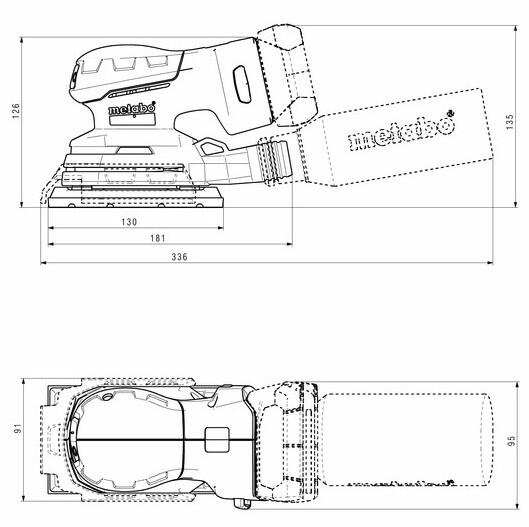 Акумуляторна вібраційна шліфмашина Metabo PowerMaxx SRA 12 BL SET (602036920) (без АКБ та ЗП)