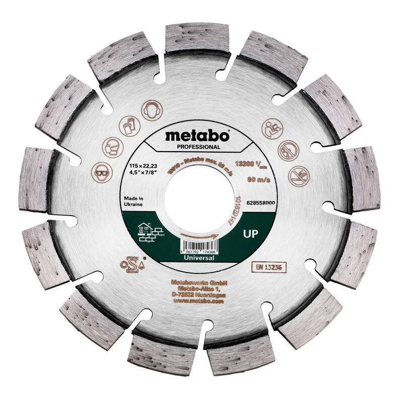 Алмазний відрізний диск 115x22,23mm, "UP", Universal "professional" Metabo 628558000
