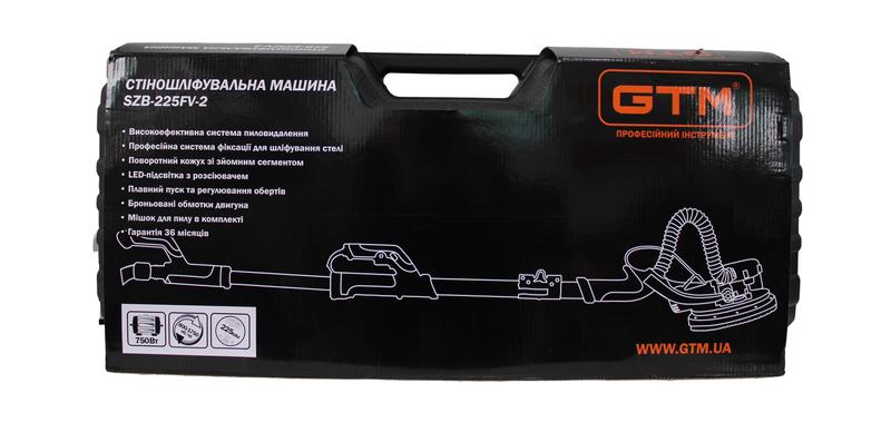 Шліфувальна машина для стін GTM SZB-225FV-2 + LED освітлення
