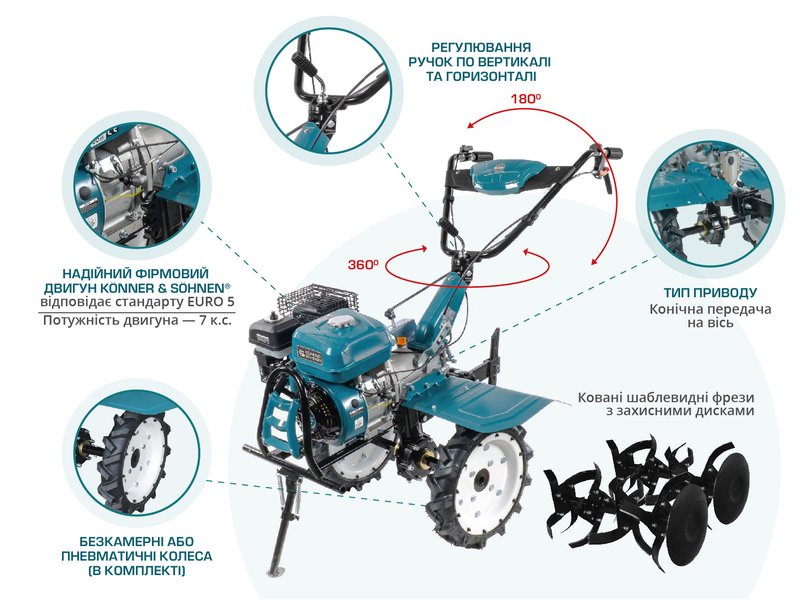 Бензиновий культиватор KS 7HP-1050G